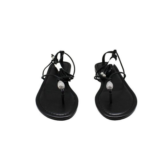Effortlessly Chic: INC Women's Amille Tie-up Flat Sandals for Stylish Comfort - Picture 3 of 8